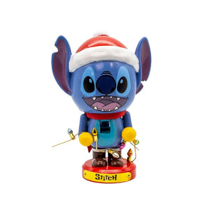 5" Disney Stitch with Santa Hat and Christmas Lights Nutcracker