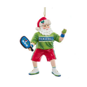 4.75" Resin Pickleball Santa Ornament