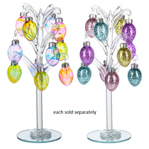 8" Handblown Easter Egg Tree with 12 Colorful Ornaments