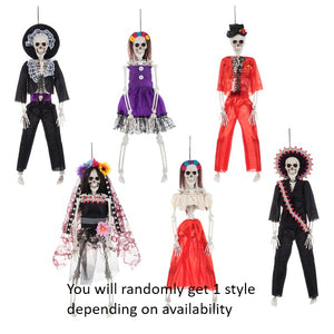 15.5" Dia De Los Muertos Costume Hanging Skeleton