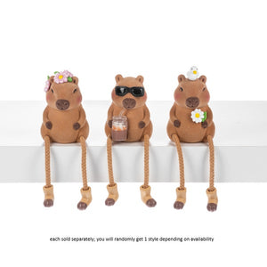 Be Cappy Flocked Capybara Shelfsitter Figurine 7.5"