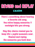 Rewind & Replay Vintage Music Tape Token Charm 2"