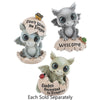 Magical Little Dragon with Garden Critter Message Figurine 3.25"