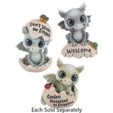 Magical Little Dragon with Garden Critter Message Figurine 3.25"