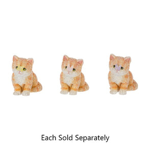 Garden Orange Tabby Kitty Cat with Butterfly Token Charm