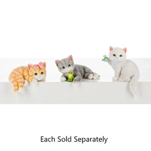 Kitty Cat with Garden Critter Shelfsitter Figurine 3.5"