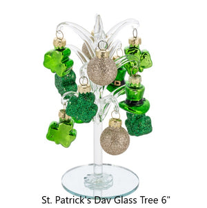 St. Patrick's Day Glass Tree 6"