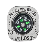 Not All Who Wander are Lost Compass Metal Token Charm 1.375"