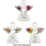 Pressed Dried Flower Angel Figurine 4"