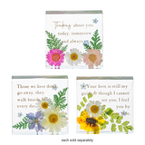 Always in My Heart Sympathy Memorial Real Pressed Dried Flower Sentiment Block 3.125"