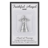 Faithful Angel of Courage on Message Card Token Charm 1.25"