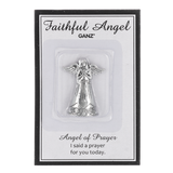 Faithful Angel of Prayer on Message Card Token Charm 1.25"