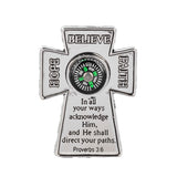 He Will Direct Your Path Compass Cross Token Charm