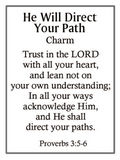 He Will Direct Your Path Compass Cross Token Charm