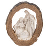 5.5" Log Holy Family Nativity Figurine