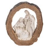 5.5" Log Holy Family Nativity Figurine