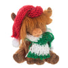 Holiday Highland Cow with Santa Hat and Scarf Token Charm