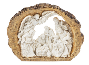 Log Nativity Figurine - Lg.