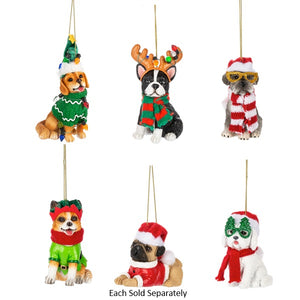 2.75" Fleas Navidad Dog Dressed Up For the Holidays Ornament