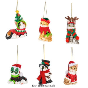 2.75" Fleas Navidad Cat Dressed Up For the Holidays Ornament
