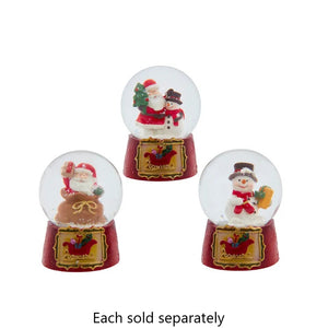 45mm Santa Snowman Water Globe with Red Sleigh Base