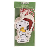 Peanuts Snoopy with Glitter Santa Hat Gift Tag Pack of 16