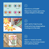 FlowArt Stamp-by-Shape Secret Garden Meditative Dotting Activity Book & Markers