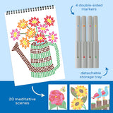 FlowArt Stamp-by-Shape Secret Garden Meditative Dotting Activity Book & Markers