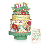 Blooming Birthday Cake Fresh Cut Paper Flowers Pop-Up Bouquet