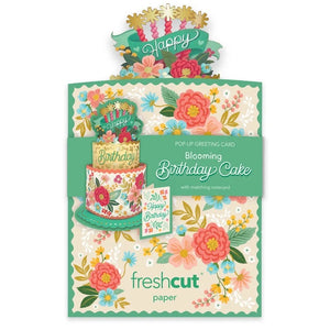 Mini Blooming Birthday Cake Fresh Cut Paper Flowers Pop-Up Bouquet