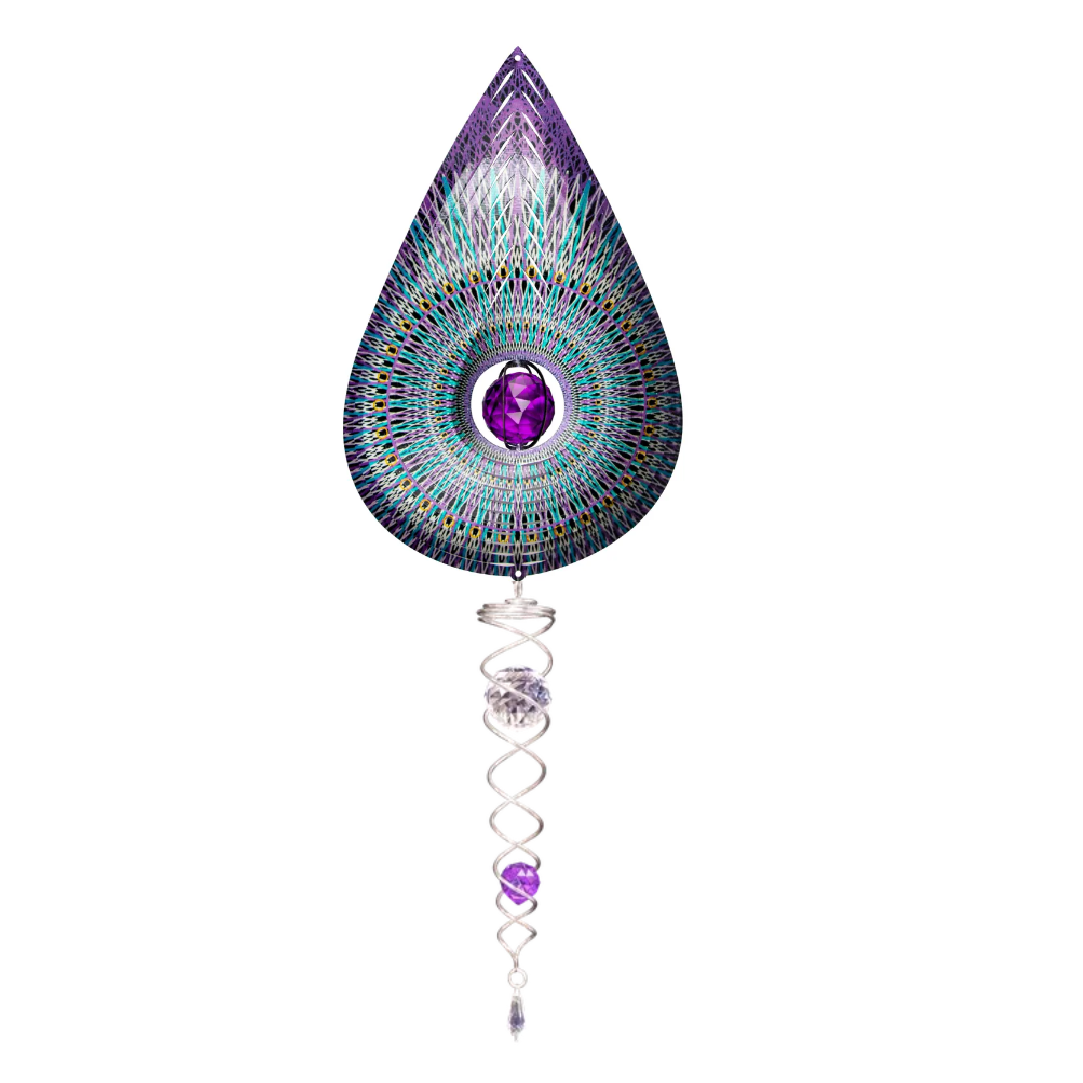 Crystal Galactic Teardrop Mini 6.5" Wind Spinner and 7.5" Crystal Twis