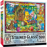 Disney Winnie the Pooh Stained Glass Art 500-Piece Jigsaw Puzzle
