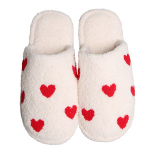 Mini Hearts Fuzzy Slippers