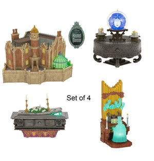 Set of 4 Hallmark 2023 Disney The Haunted Mansion Collection The Haunted Mansion Tree Topper, Madame Leota, the Coffin in the Conservatory, and  Victor Geist Ornaments with Light and Sound