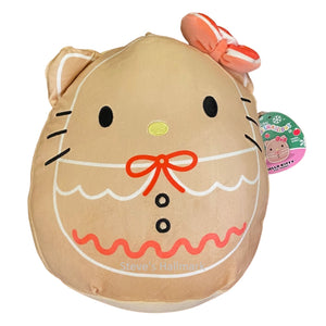 Christmas Squishmallow Sanrio Hello Kitty Gingerbread 10" Stuffed Plush by Kelly Toy