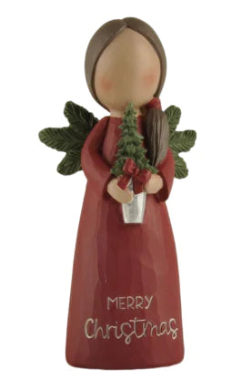 Merry Christmas Angel with Holly Wings