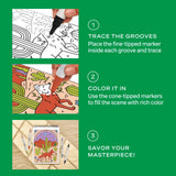 FlowArt Trace-by-Groove Desert Dreams Meditative Dotting Activity Book & Markers
