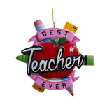 3.5" Best Teacher Ever Ornament