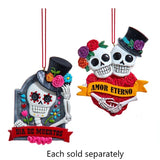 4" Resin Day of the Dead Skeleton Ornament Amor Eterno, Dia de Muertos