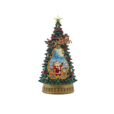 13.4" Santa with Reindeer Christmas Tree Glitter Water Lantern