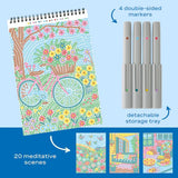 FlowArt Dot-By-Letter Cozy Cottage Meditative Dotting Activity Book & Markers