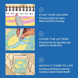 FlowArt Dot-By-Letter Cozy Cottage Meditative Dotting Activity Book & Markers