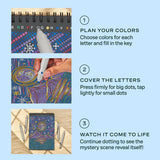 FlowArt Dot-By-Letter Into the Galaxy Metallic Meditative Dotting Activity Book & Markers