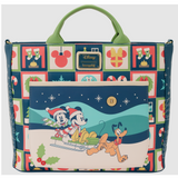 Loungefly Disney Mickey and Minnie Holiday Convertible Tote Bag