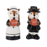 4" Squirrel Pilgrims Salt & Pepper Shaker Set