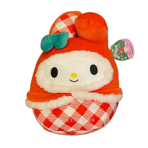 Christmas Squishmallow Sanrio My Melody In Red Gingham Outfit 10" Stuffed Plush by Kelly Toy