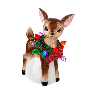 4.5" LED Light Up Retro Reindeer Mini Figurine