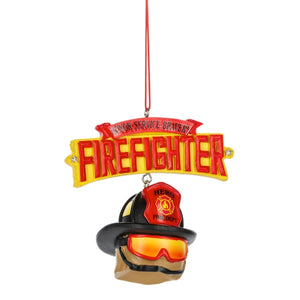 3.75" Firefighter Helmet Honor Service Bravery Ornament