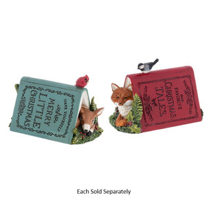4.5" Woodland Animal Under Holiday Book Figurine