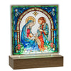 7.1" LED Light Up Stained Glass Holy Family Tabletop Décor